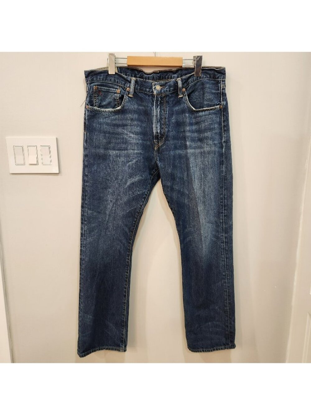 Vintage Polo Ralph Lauren Selvedge Jeans Blue Mens Tag 35x30 Fits 36x30